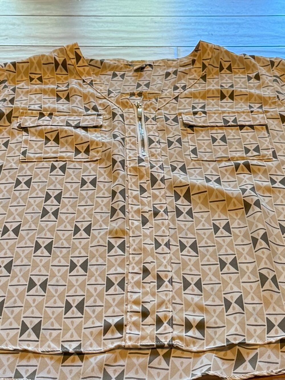 Cato Geometric Print Zip Top Long Sleeve XL - Picture 4 of 5